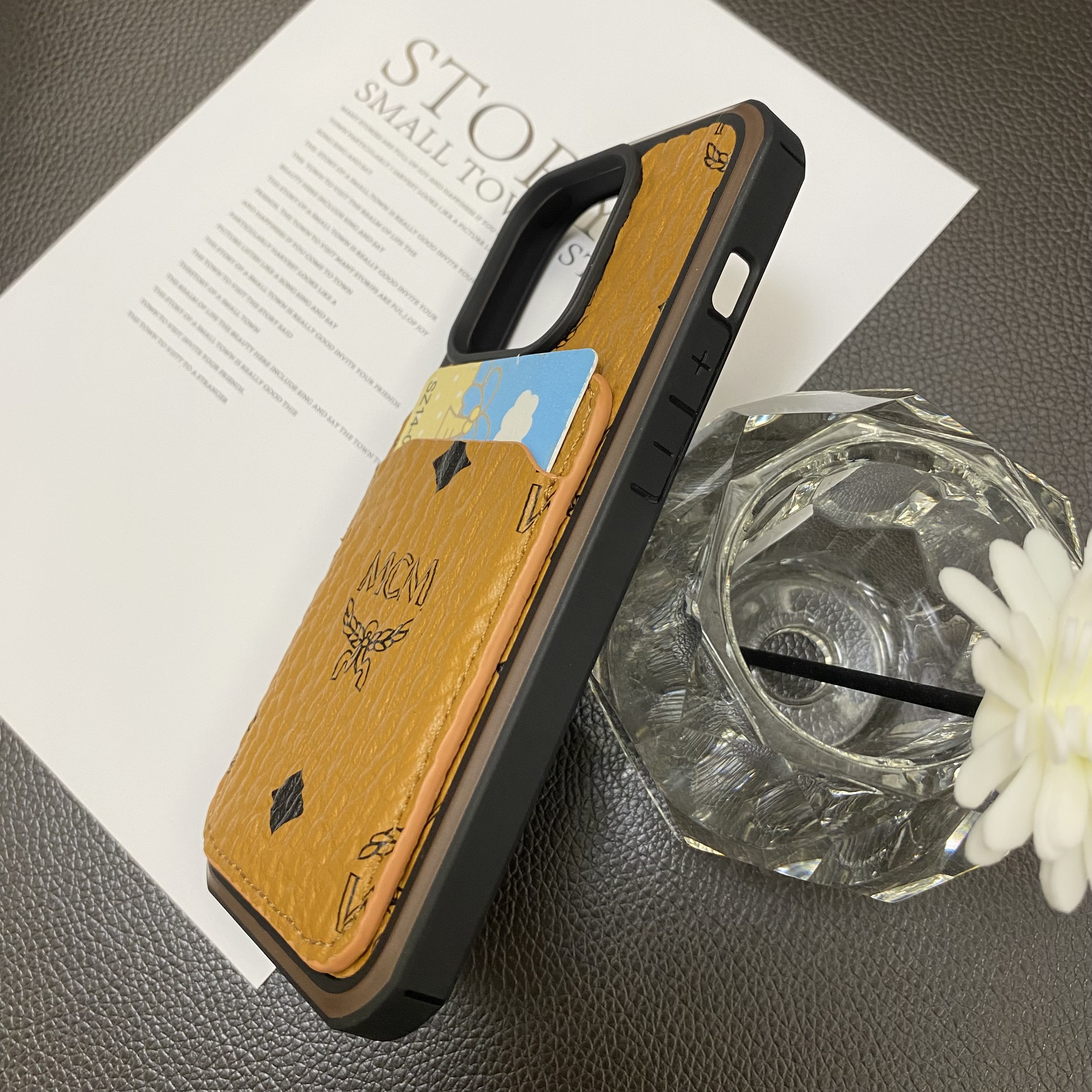 MCM Luxury Back Card Leather Apple iPhone Case