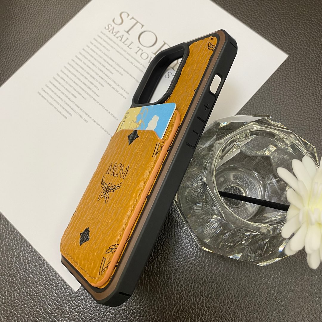 MCM Luxury Back Card Leather Apple iPhone Case