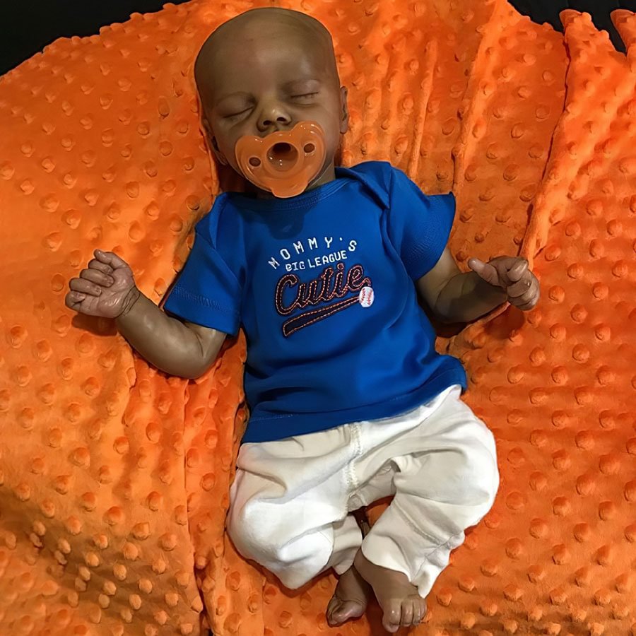 12 Inches Adorable Reborn Baby Afrcian American Boy Named Luis, Collectible Reborn Baby Doll