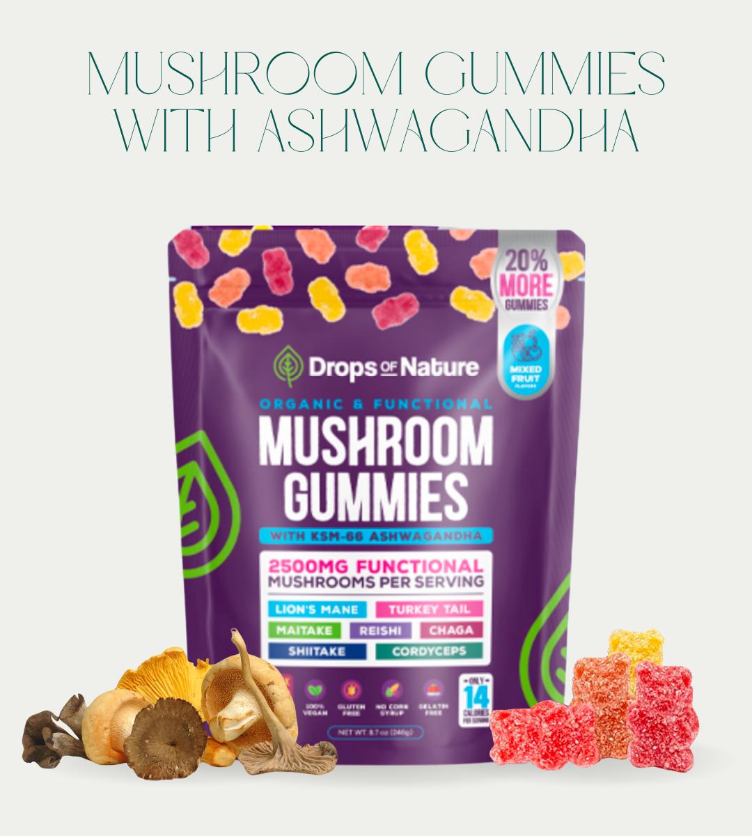 Mushroom Gummies with Ashwagandha