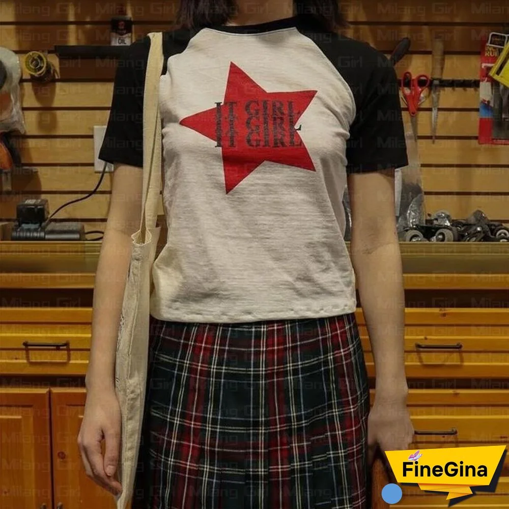 Grunge Tops Y2k Aesthetic Women Graphic Pentagram Pattern Short Sleeve T Shirts Harajuku Clothes Basic Steetwear