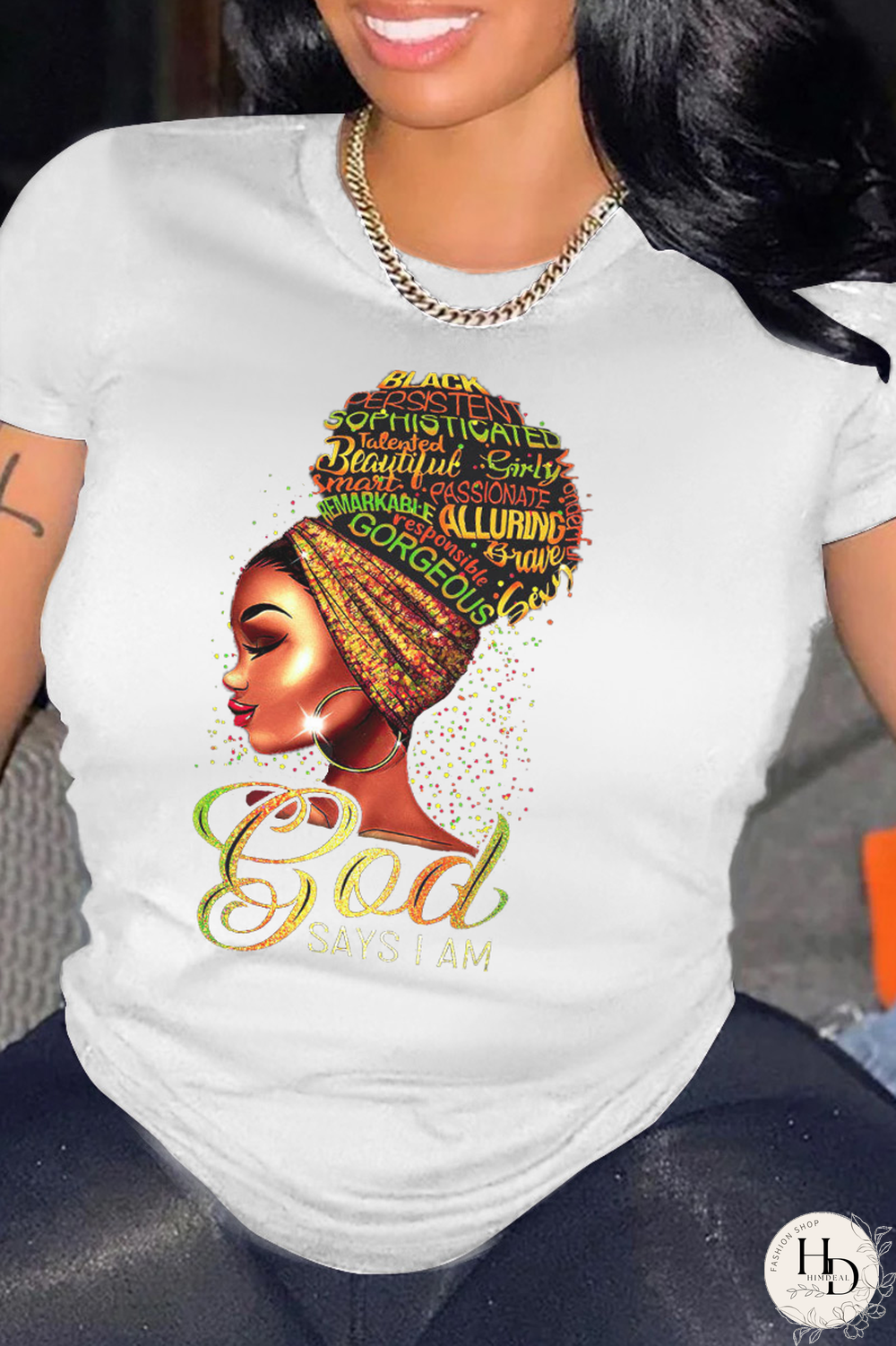 White Vintage Print Patchwork O Neck T-Shirts