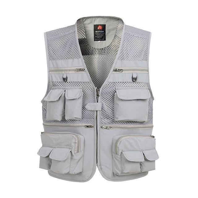 Mens Mesh Vest Casual Thin Breathable Multi Pocket Waistcoat Vest With Many Pockets