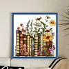 Books And Flowers-18CT Stamped Cross Stitch 50*50cm/19.69*19.69in