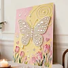 DIY Pearl Painting Tulips Butterfly for Home Decor with Frame(30x40cm)