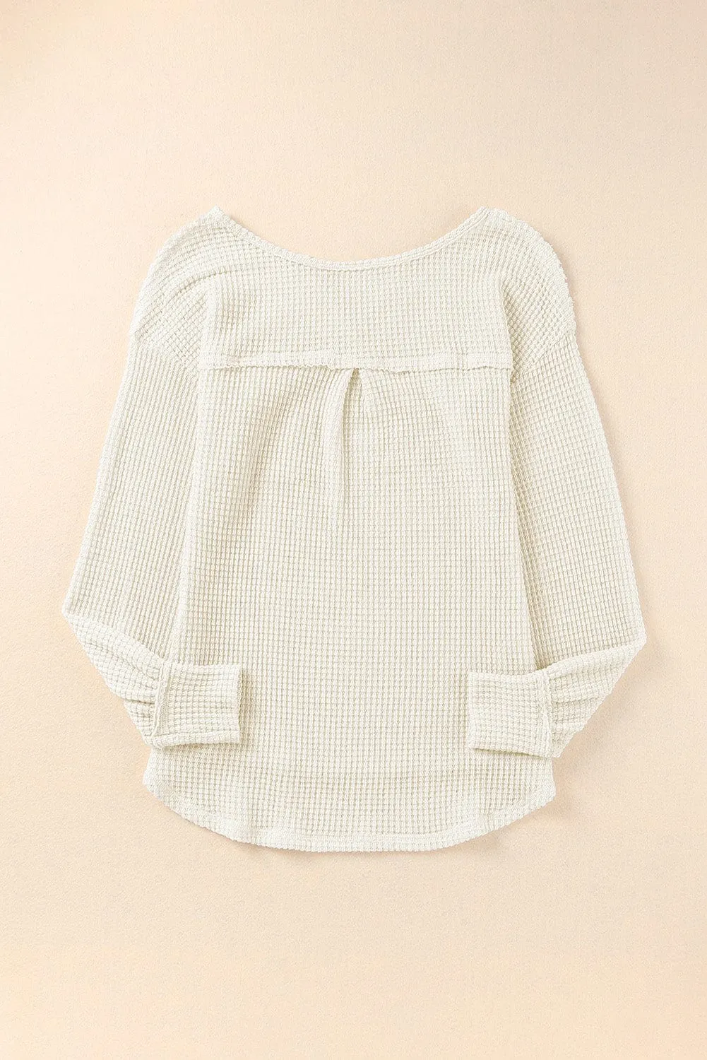 Everyday Waffle Knit Henley Top