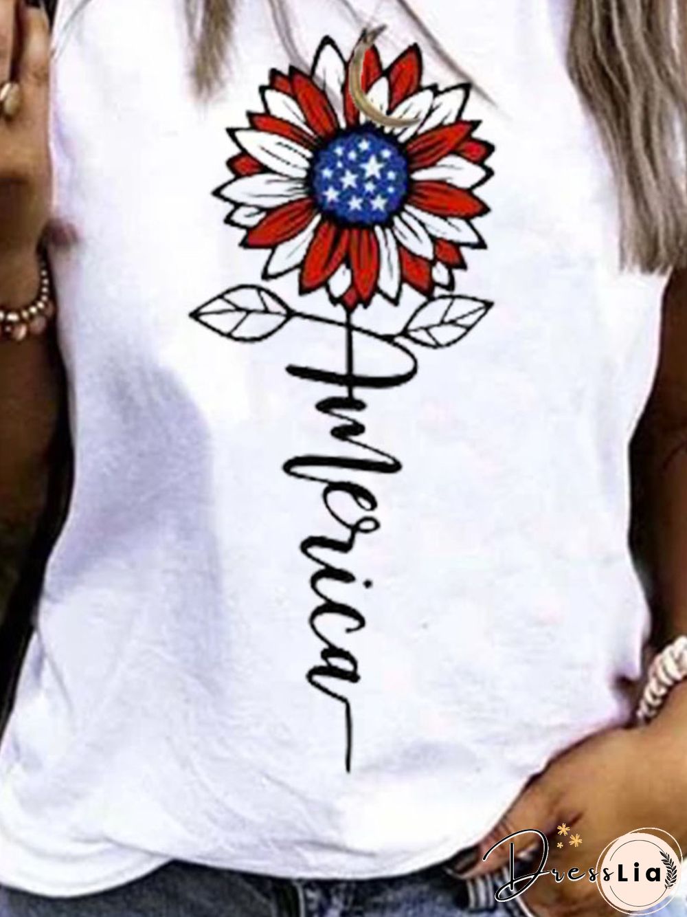 Cotton Sleeveless Printed Casual Tops