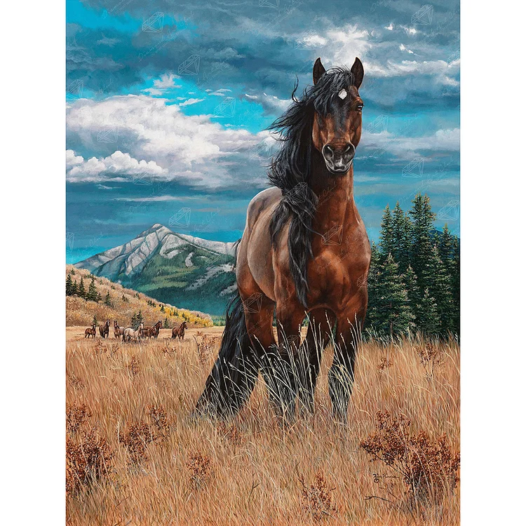 Horse 30*40CM (Canvas) Full Square Drill Diamond Painting gbfke