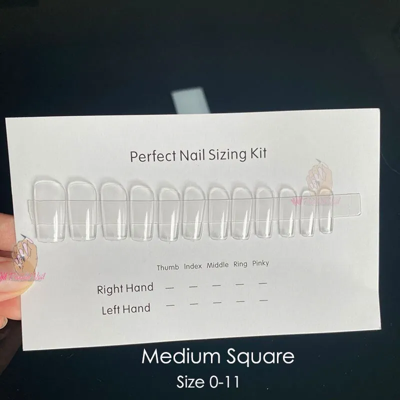 Press On Nail Sizing Kit Sample False Nail Tips Chart Template Card French Manicure Custom Nails Supply-Nail Inspo