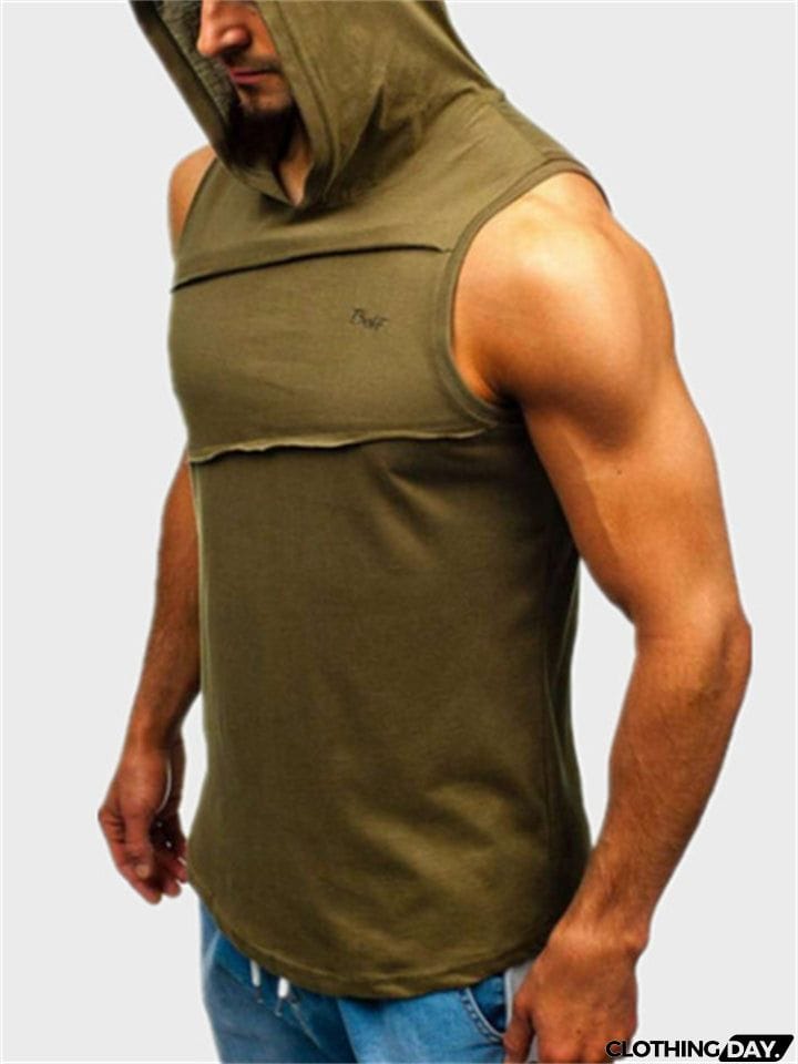 Popular Pullover Sports Fitness Sleeveless Hoodie Mens