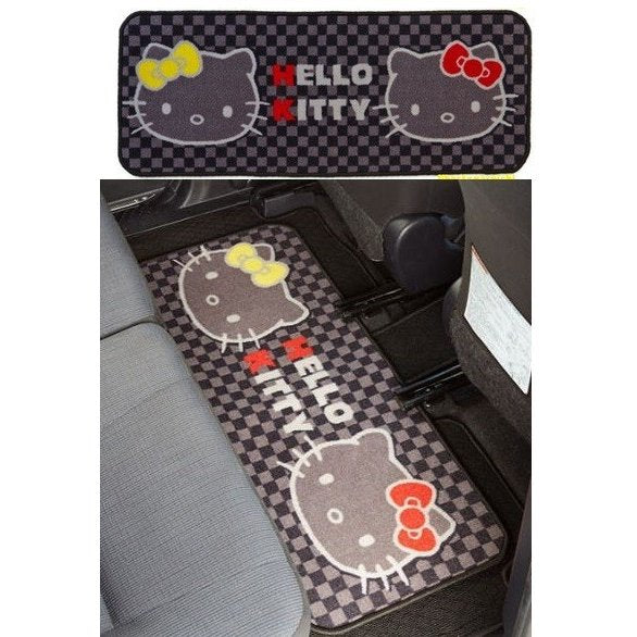Hello Kitty Car Auto Rear Floor Carpet Mat Passenger Seats Check Pattern Plaid SANRIO Japan New A Cute Shop - Inspired by You For The Cute Soul 