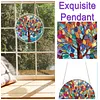 (18.5cm)DIY Acrylic Jigsaw Puzzle Window Hanging with Hanging Chain DIY Stained Glass Decoration Round Window Puzzle Decor for DIY Craft Project (Tree)