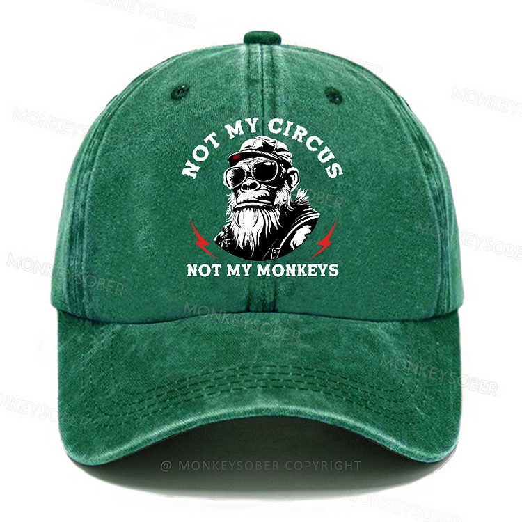 Personalized "Not My Circus Not My Monkeys Print" Custom Washed Baseball Caps