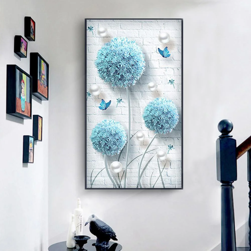 Diamond Painting - Full Square Drill - Blue Dandelion(30*40cm)