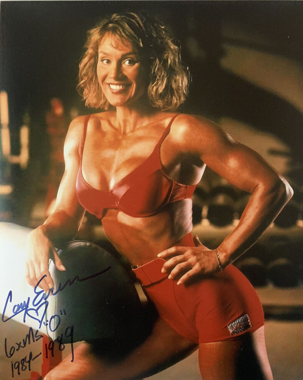 CORY EVERSON HAND SIGNED 8x10 Photo Poster painting FEMALE BODYBUILDER SEXY AUTOGRAPH RARE COA