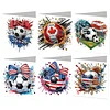 6Pcs Diamond Painting Football Greeting Card Set with Envelopes for Beginner Adult Holiday Gifts
