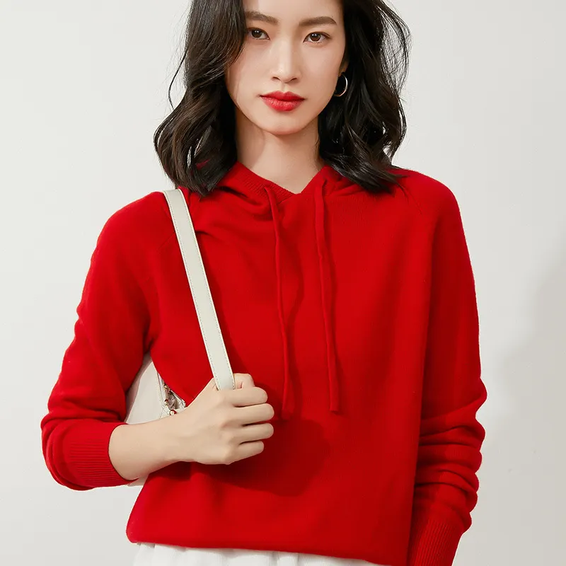 Churchf Churchf New Long-Sleeved Hoodie Sweater Women's Pullover Hoodie Loose Casual Short Top Hoodie Bottom Sweater