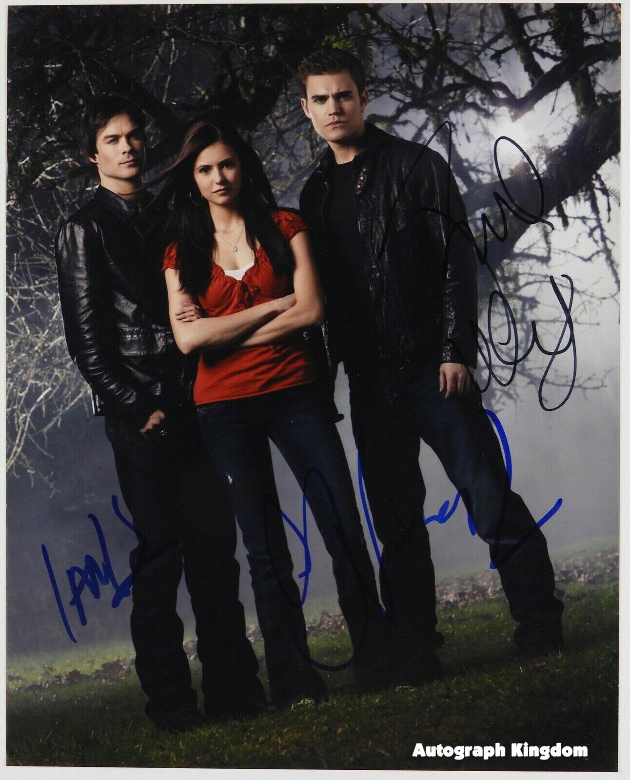 The Vampire Diaries Cast x 3 Paul, Nina & Ian 8 x 10 Autographed Photo Poster painting (PP 2)