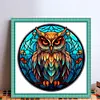 Owl Glass Painting - 11CT Stamped Cross Stitch 40*40cm/15.75*15.75in(glass painting cross stitch) tapestrymarket