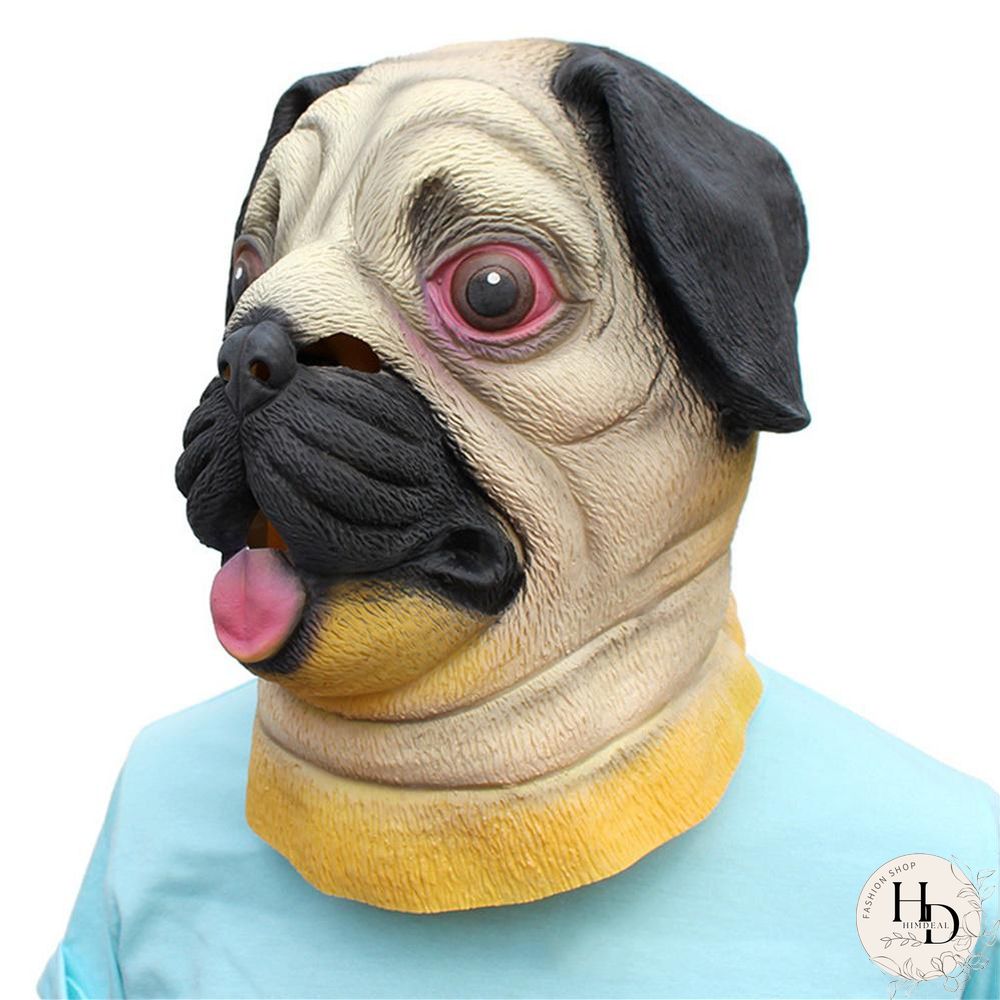 Halloween Pug Dog Mask Halloween Animal Party Full Head Mask