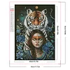 Tiger Girl 5d DIY Vollrunde Teilbohrer Dimond Gemälde Dekor 45x60cm