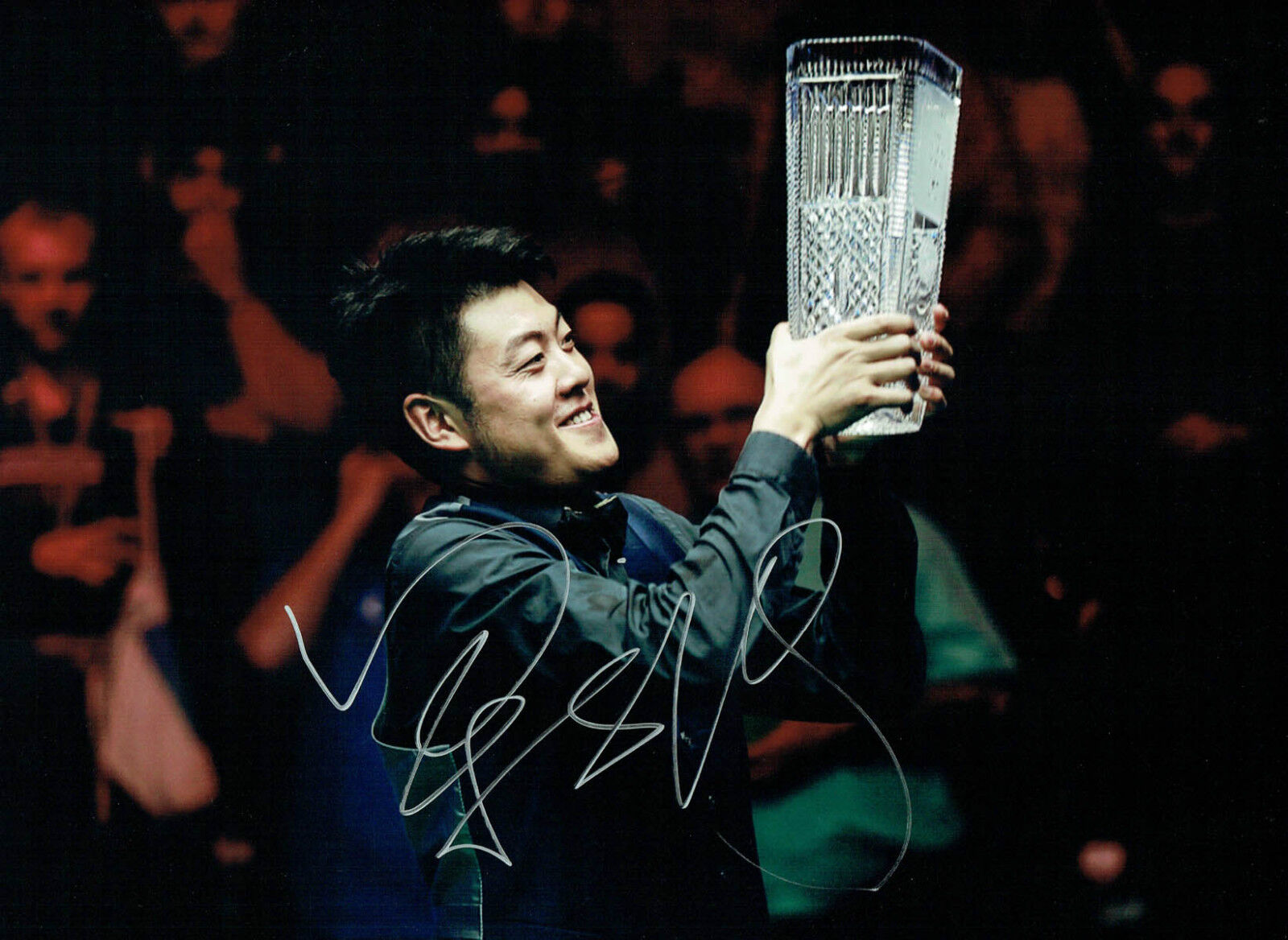 Liang WENBO Signed Autograph 16x12 Photo Poster painting B SNOOKER Sheffield Crucible AFTAL COA