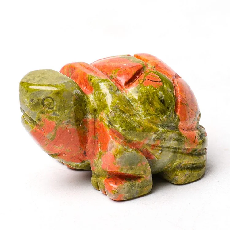 1.5" Unakite Crystal Carving Animal Bulk Turtle