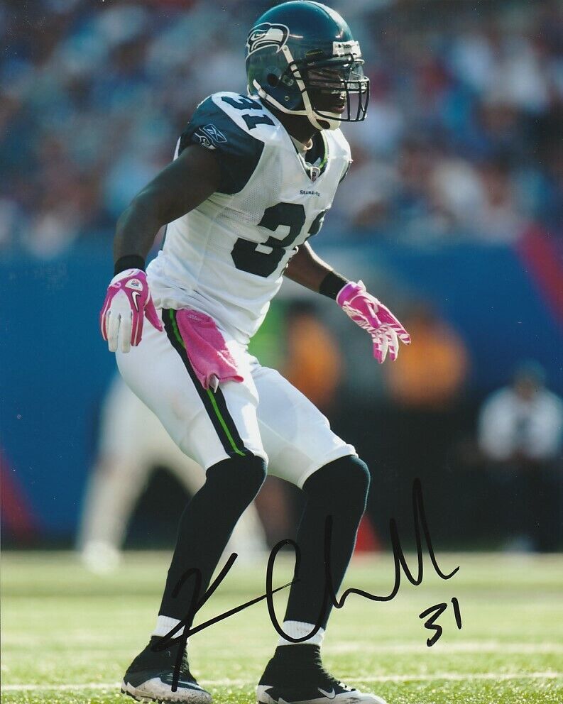 KAM CHANCELLOR SIGNED SEATTLE SEAHAWKS FOOTBALL 8x10 Photo Poster painting #1 NFL AUTOGRAPH