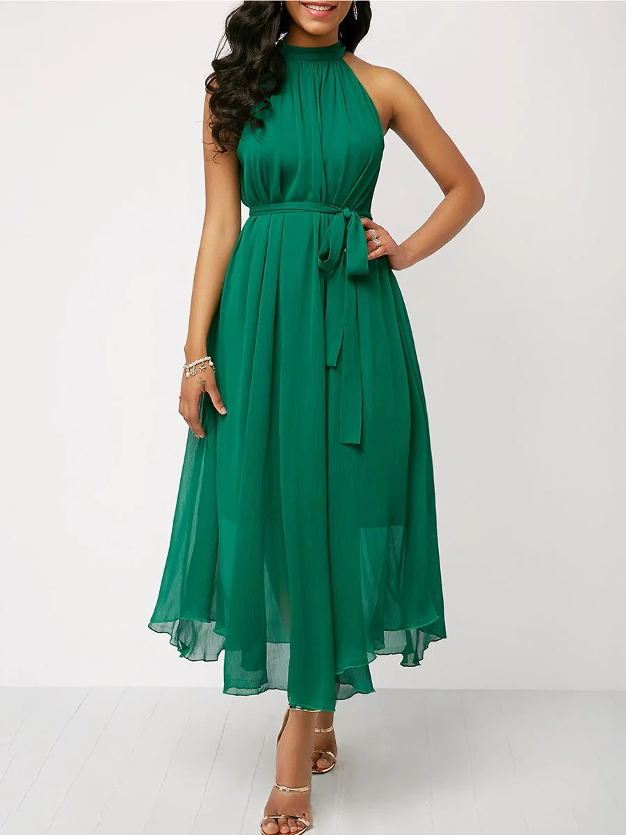 Off Shoulder Chiffon Pleated Dress