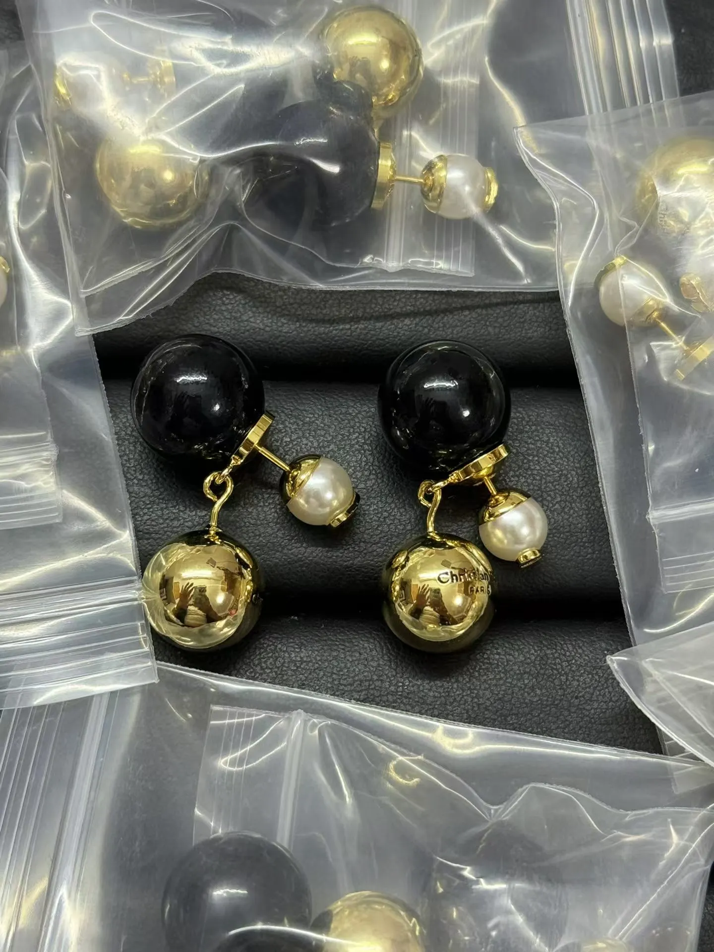 Dior Black Pearl Earrings