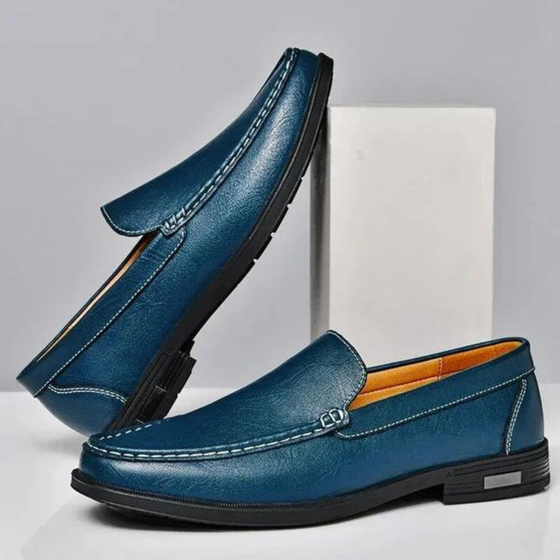 Solid Lightweight Genuine Leather Loafers