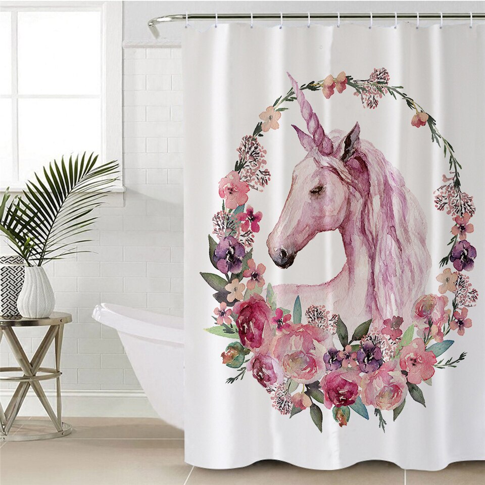 

Unicorn - Print Shower Curtain, 180*180cm, 501 Original