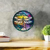 5D Diamond Painting Double Sided Effect  Stained Glass Panel Decorative Home Garden Decoration Hanging Kit(Dragonfly)