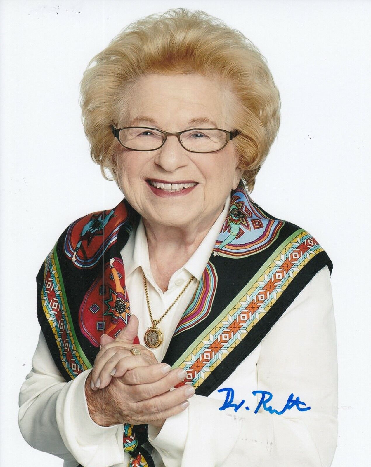 RUTH WESTHEIMER signed (SEX THERAPIST) Holocaust Survivor 8X10 Photo Poster painting W/COA #3