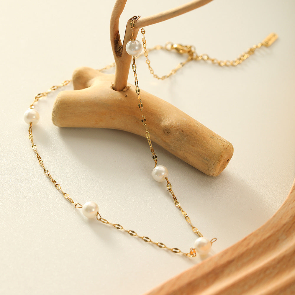 IG Style Pearl Stainless Steel Electroplating Necklaces3