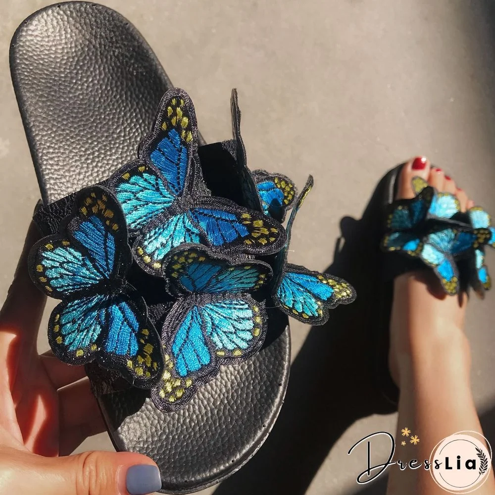 Chic Butterfly Decorated Slipper