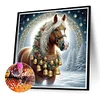 Diamond Painting-5D Full Round Drill Xmas Horse(40*40 CM)