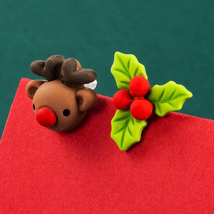 Christmas tree cute snowman earrings-luchamp:luchamp