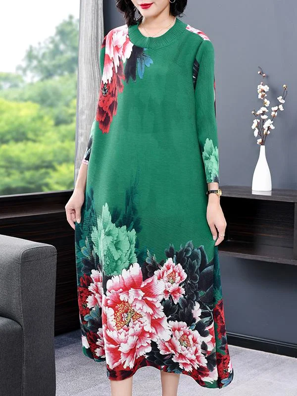 Fashion and Elegant Nine-Sleeve Mid-length Loose Dress