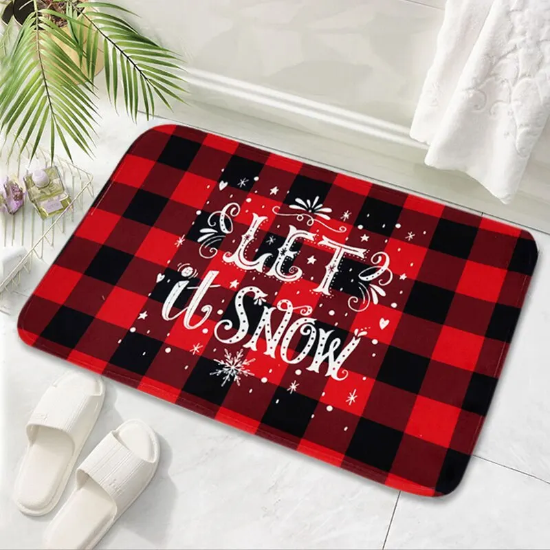 Merry Christmas Mat Flannel Outdoor Carpet Christmas Decorations For Home Xmas Santa Ornament Navidad 2020 Noel New Year Gifts