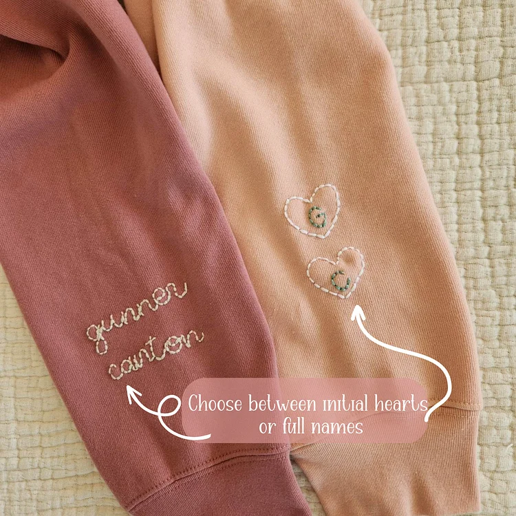 Mama Hand Embroidered Sweatshirt Collar Embroidery Name on