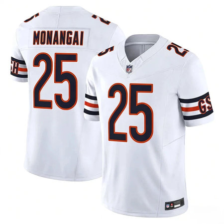 Youth Chicago Bears #25 Kyle Monangai White Vapor F.U.S.E. Limited Stitched Football Jersey
