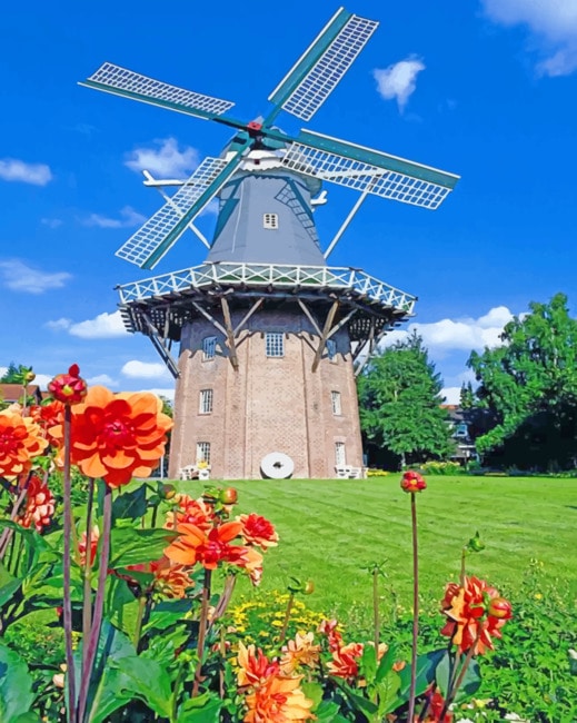 

Aesthetic Windmill – Landscapes Paint By Numbers - 40*50CM, 501 Original