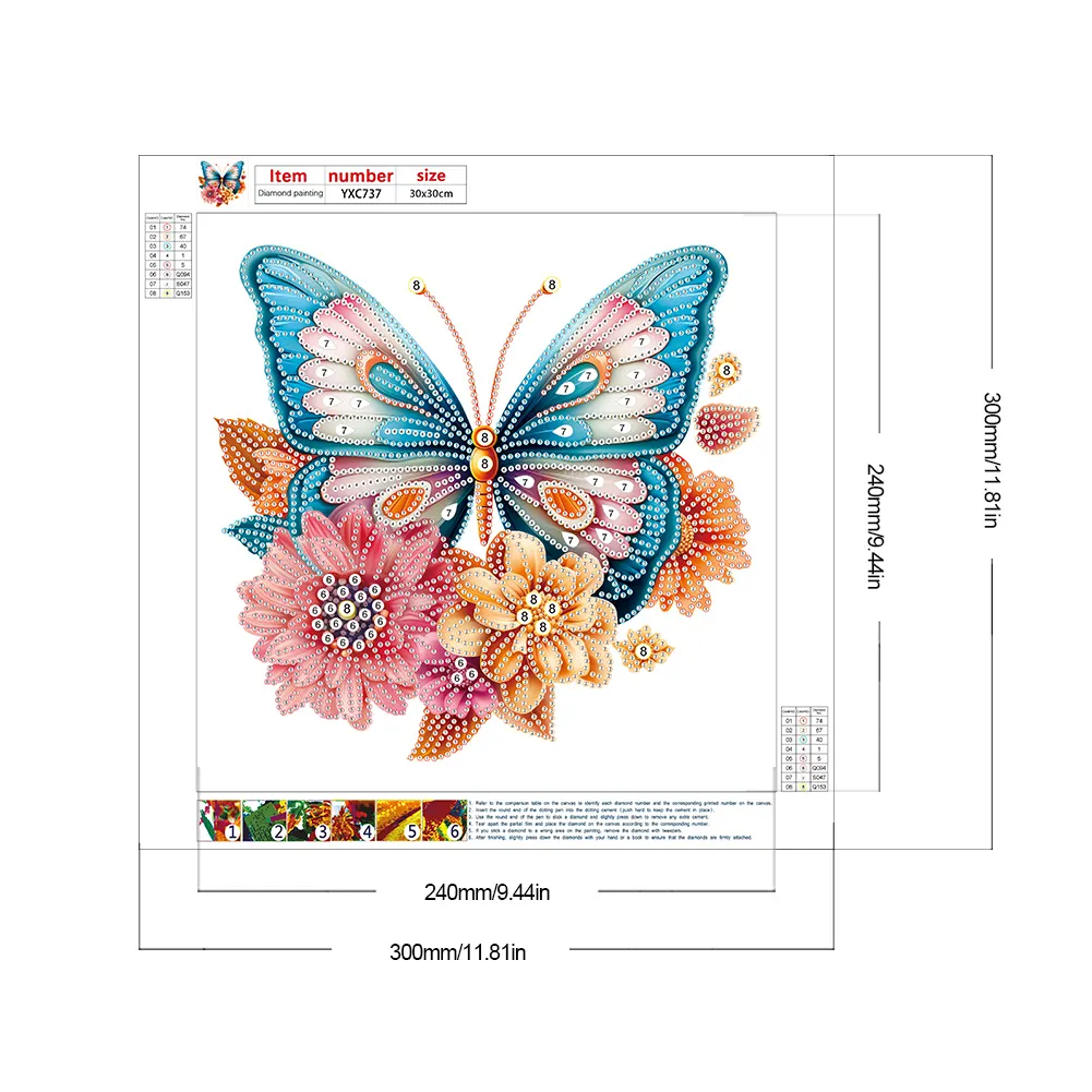 Diamond Painting - Partial Special Shaped Drill - Garden Butterfly(Canvas|30*30cm)