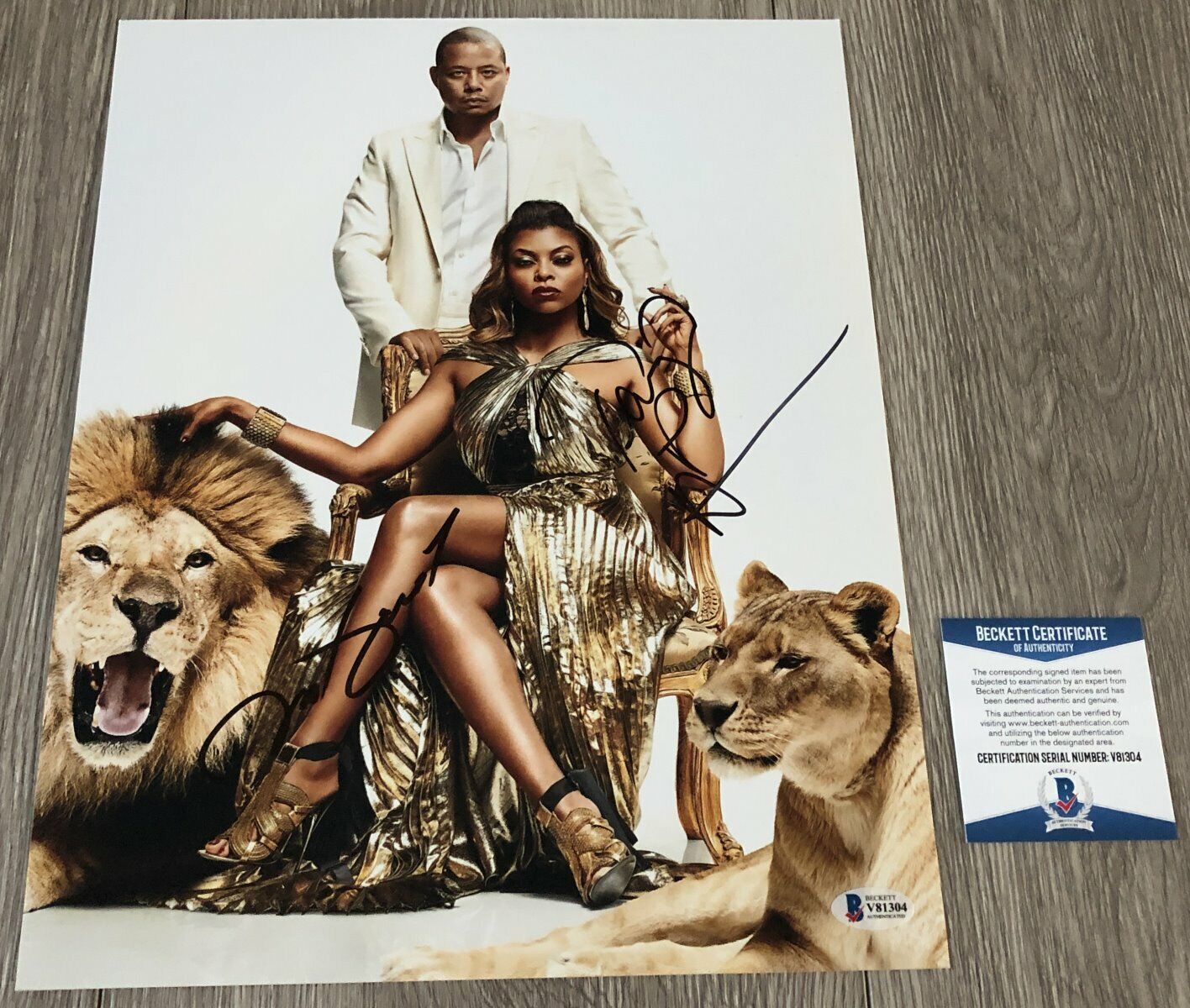 TARAJI P HENSON TERRENCE HOWARD SIGNED EMPIRE 11x14 Photo Poster painting w/EXACT PROOF BAS COA