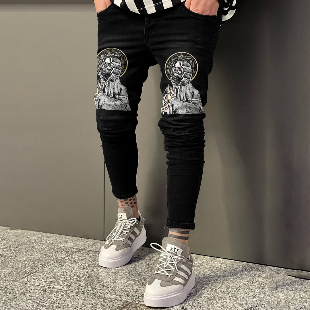 jesus bless me trendy casual pencil jeans