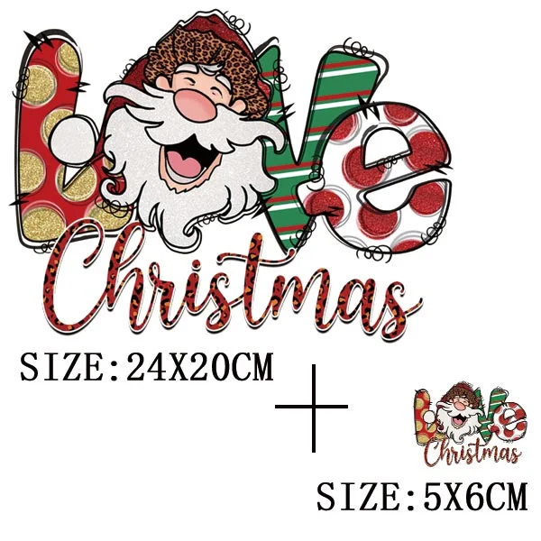 Beautiful Christmas Gift Thermal Sticker On Clothes DIY T-shirt Washable Iron On Patch For Clothing Christmas Design Patch Decor