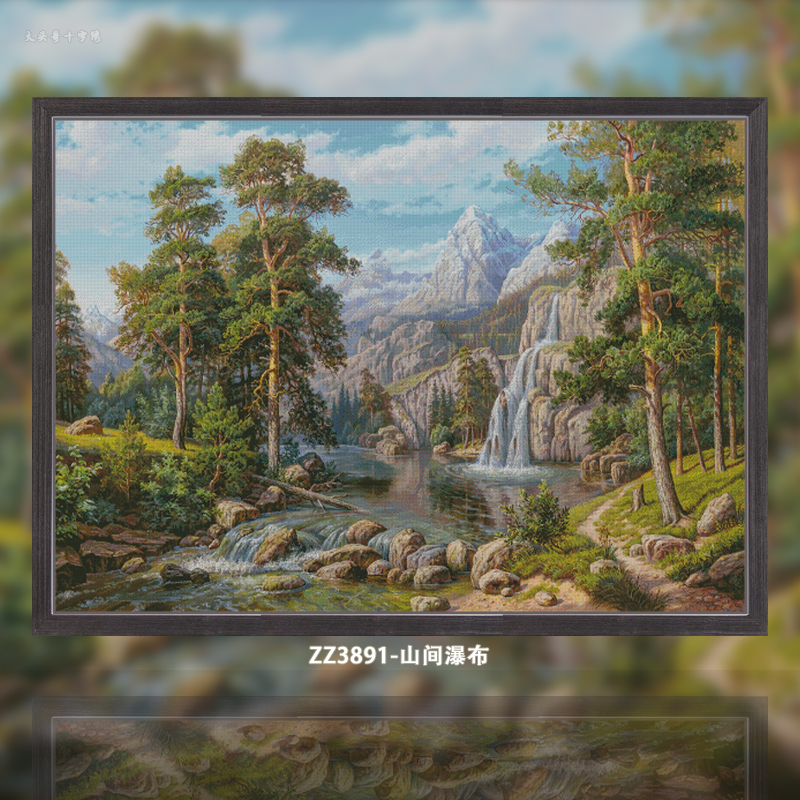 [ZZ3891-Mountain Waterfall] Painting Fairy Cross Stitch