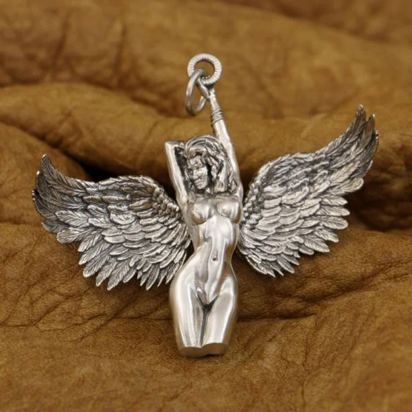 Sterling Silver Lilith Angel Pendant Necklace