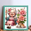 Happy Old Lady On Swing-11CT Stamped Cross Stitch 45*45cm/17.72*17.72in